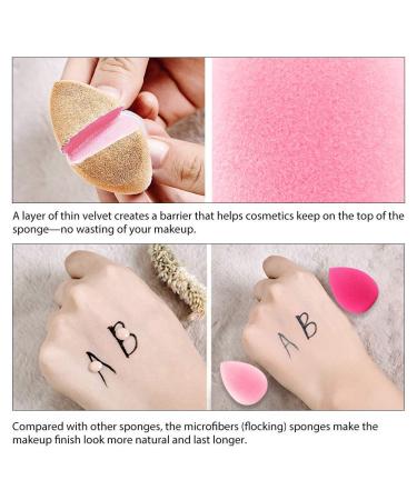 Microfiber Velvet Rose Makeup Sponge - Latex-Free Dual Layer Blender for Flawless Foundation Powder & Cream Makeup (Pink - Buy Online on GoSupps.com