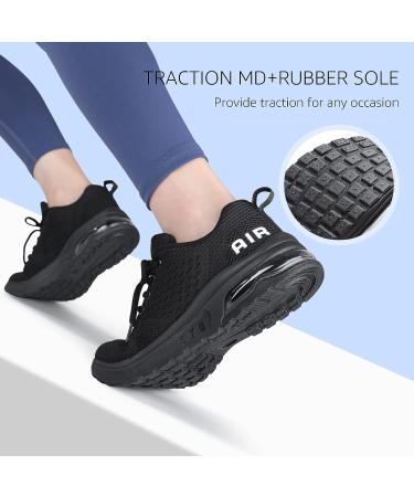 STQ Women's Air Cushion Running Shoes - Breathable Sneakers, Size 7, Black - Buy Online on GoSupps.com