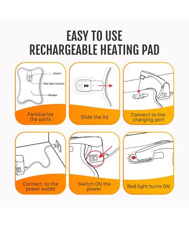 Happy Heat Rechargeable Electric Water Heating Bag - Hot Compress Pad for Cramps & Sore Muscles - Indoor/Outdoor Use - 10x7x4.75 - Red - Buy Online on GoSupps.com