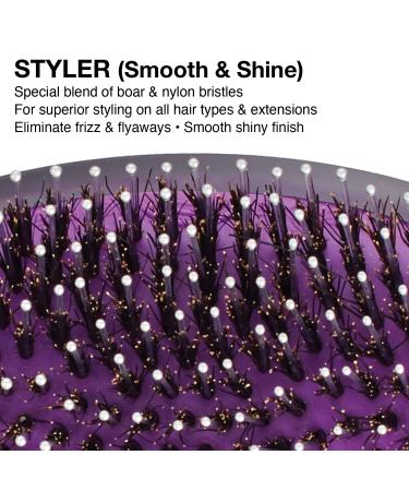 Olivia Garden OG Brush Styler - Black Mini | For Smooth & Shiny Hair | All Hair Types | Scalp Massage | Gentle & Versatile | Removable Cushion - Buy Online on GoSupps.com