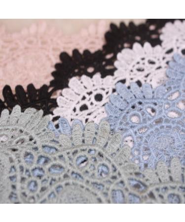 8CM Europe Crown Pattern Embroidery Lace Trim - 4 Yards (Black) | DIY Bridal Clothing & Accessories - Buy Online on GoSupps.com