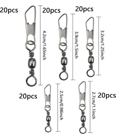 Jinlaili 100pcs Stainless Steel Fishing Barrel Vertebrae & Swivels | Interlock Snaps Lure Plugs Fishing Accessories 6# 8# 12# 14# - International Shipping - Buy Online on GoSupps.com
