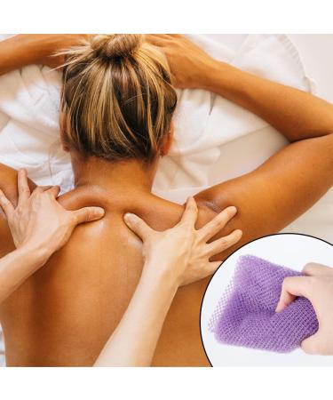 Thyonta African Net Sponge - 2-in-1 Exfoliating Mesh Sponge Back Scrubber Leave Your Skin Refresh Essential Tool for Bathroom Use Removing Dead Skin (Multicolor) purple+black - Buy Online on GoSupps.com