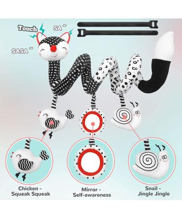 Spiral Stroller Toy for 0-3 Months | Black and White Infant Toy for High Contrast Development | Ideal Baby Gift for Boys & Girls - Buy Online on GoSupps.com