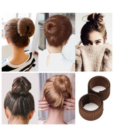 YuCool 3 Pack Mini Magic Bun Maker Set with Foam Sponge - Brown Hair Accessories - Buy Online on GoSupps.com