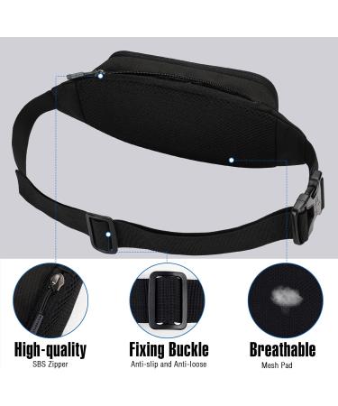 Waterfly Waterproof Hip Pocket Belt - Stylish Unisex Fanny Pack for Outdoor Travel Hiking & Dog Training - Black Nylon Bum Bag - Buy Online on GoSupps.com