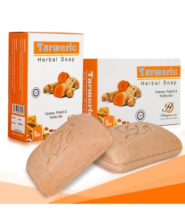 Herboganic Turmeric Herbal Soap 5oz Bar - Cleansing, Purifying, Anti-Aging - Pack of 1 - Buy Online on GoSupps.com