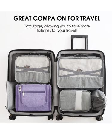 WANDF Large Hanging Toiletry Wash Bag - Purple Organizer for Men and Women | Travel Makeup Cosmetic Case - Buy Online on GoSupps.com