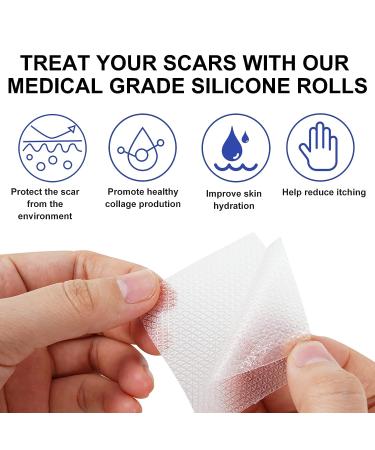Professional Grade Silicone Scar Removal Sheets - 1.6 x 120 3M - For C-Section Surgery, Burn, Acne, Stretch Marks - Works on Old & New Scars - Reusable - Buy Online on GoSupps.com