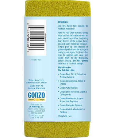 Gonzo Pet Hair Lifter - Remove Dog & Cat Hair from Furniture, Carpet & Clothing - Buy Online on GoSupps.com