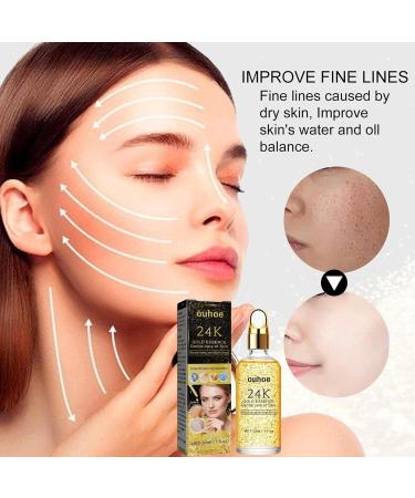  Bexdug 24K Gold Essence for Face 24K Pure Gold Serum for Face Golden Facial Serum for Face Line Day and Night Reactivates Young Skin - Buy Online on GoSupps.com