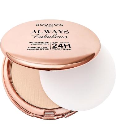 Bourjois Always Fabulous 125 Ivory Foundation Powder Lightweight Formula Long-Lasting Up to 24 Hours SPF 20 Hyaluronic Acid Natural Matte Finish 7g - Buy Online on GoSupps.com