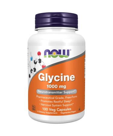 NOW Glycine 1000mg - 100 Veg Capsules