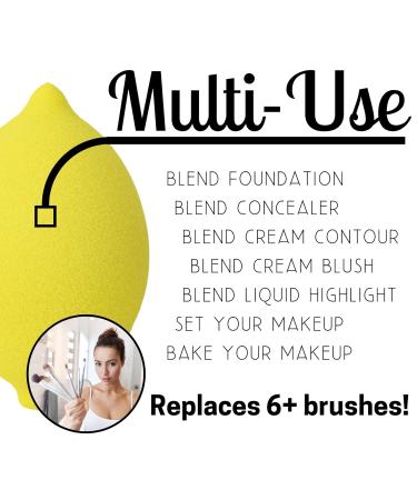 Thirsty Lemon Makeup Sponge by Ally Things Beauty | Yellow Lemon Shaped Blender for Liquid Foundation, Cream, Powder - Latex-Free Beauty Sponge - Buy Online on GoSupps.com