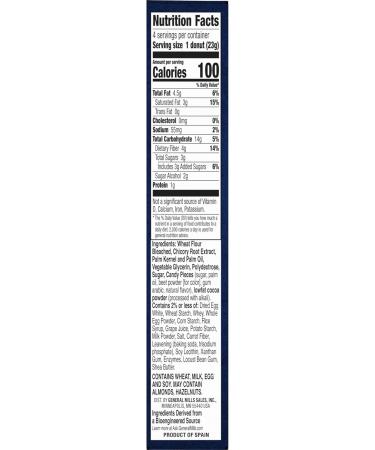 Fiber One 100 Calorie Donuts Chocolate 3g Sugar 92g (pack of 2) bundle with Snack Scout Lunch Bag - Buy Online on GoSupps.com