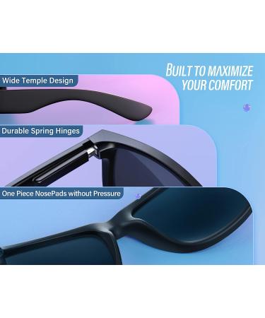 VELAZZIO Polarized Sunglasses - Lightweight Black Frame, UV400 Protection, Grey Lens - Buy Online on GoSupps.com