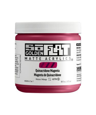 Golden : SoFlat : Matte Acrylic Paint : 473ml : Quinacridone Magenta