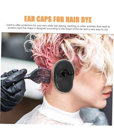 BCOATH 4pcs Hair Dye Earmuffs - Black Ear Cuff Shawl with Silica Gel for Baking Oil - Buy Online on GoSupps.com