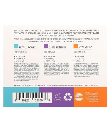 Artnaturals Serum Trio Set - 3 Serums (1 fl oz Each) for Radiant Skin - Buy Online on GoSupps.com