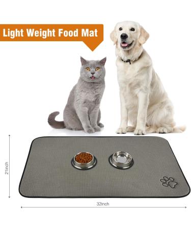 SINLAND Microfiber Pet Food Mat 21x32 - Super Absorbent, Anti-Slip Bowl Mat - Buy Online on GoSupps.com