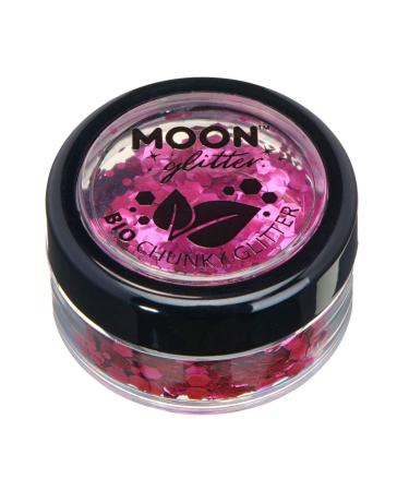 Biodegradable Eco Chunky Glitter by Moon Glitter - Pink - Cosmetic Bio Festival Makeup Glitter for Face Body Nails Hair Lips - 3g