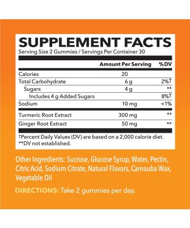 Vegan Peach Turmeric Gummies for Joint Health & Inflammatory Support - Buy Online on GoSupps.com