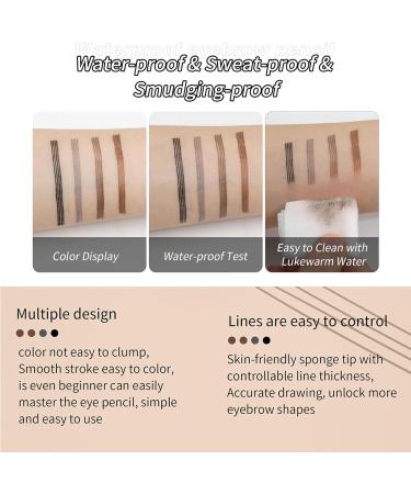 Probuk Microblading Black Eyebrow Pencil Microblading Eyebrow Pen with 4 Dots Waterproof Liquid Waterproof Tattoo Pencil Long Lasting for Natural Eye Makeup(04#) - Buy Online on GoSupps.com