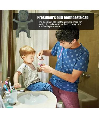BUKISA Funny Toothpaste Cap - Pump Lid Squeezer with Fun President's | Toothpaste Gadgets for Tube Squeezing Toothpaste Accessories for Adult and Kids Bathroom Green - Buy Online on GoSupps.com