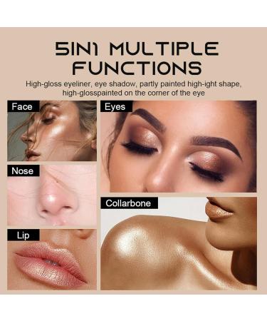 Cyer -Shadow Stick - 5x Climmer Eyeshadow Pencil | Highlighter Makeup | Waterproof Facial Cosmetics for Travel Holidays Outdoors Carnival Stadium Dating School Party Appearance - Buy Online on GoSupps.com