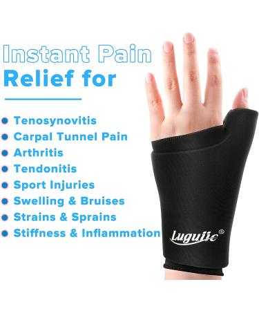 Luguiic Wearable Thumb Wrist Ice Pack - Hot Cold Compress for Carpal Tunnel, Arthritis, Tendonitis | Reusable Hand Finger Ice Pack for Swelling & Bruises - Buy Online on GoSupps.com