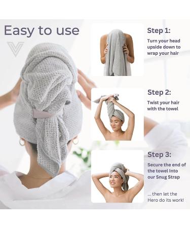 VOLO Hero Cloud Pink Hair Towel - Ultra Soft & Super Absorbent Nanoweave Fabric - Reduce Dry Time by 50% - Large Towel Wrap for All Hair Types - Anti Frizz & Anti Breakage - 1 Pack - Buy Online on GoSupps.com