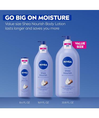 NIVEA Shea Nourish Body Lotion for Dry Skin with Hyaluronic Acid Shea Butter and Deep Nourishing Serum 48-Hour Body Moisturizer 33.8 Fl Oz Pump Bottle - Buy Online on GoSupps.com