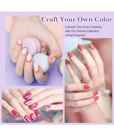 LKE Gel Nail Polish Kit with 72W UV Lamp - Barbie Pink Gel Polish Set with Top & Base Coat - Manicure DIY Gifts for Women - Buy Online on GoSupps.com