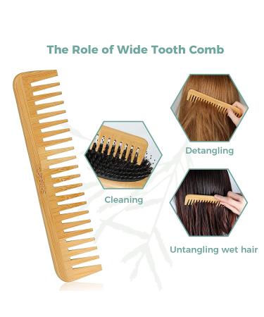 Shineworth Boar Bristle Hair Brush Set with Natural Bamboo Paddle and Wide Tooth Comb for Frizz Reduction and Detangling - Men and Women, Ideal for Thick, Curly, and Long Hair - Buy Online on GoSupps.com