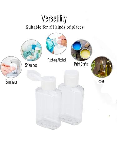40pcs 2oz Clear Travel PET Plastic Bottles with Flip Top Caps - BPA-Free & Refillable - Buy Online on GoSupps.com