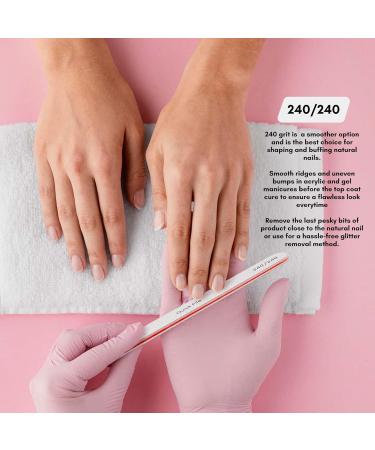 New* JND Professional Salon Grade Double Sided Emery Board Nail Files Buffer Polisher Natural Manicure Pedicure Acrylic Gel Nails (10Pack) (240/240) 240/240 10.0 - Buy Online on GoSupps.com