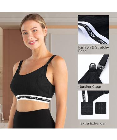 Momcozy Seamless Pumping Bra - Medium Black | Hands-Free Nursing & Pumping Support for Spectra, Lansinoh, Philips Avent & More - Buy Online on GoSupps.com