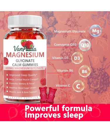 Magnesium Glycinate 400mg Gummies, High Absorption Magnesium Complex for Women, Kids, Adults, Sleep aid, Calm,Muscle Relaxation, Vitamins B6, D & Potassium Supplement, Gluten-Free Vegetarians. - Buy Online on GoSupps.com