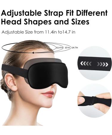 3D Contoured Sleep Eye Mask - Zero Pressure 99% Light Block Adjustable & Washable - Perfect for Home Travel & Office - Buy Online on GoSupps.com