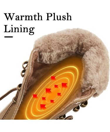 Hiking Work Waterproof Boots for Women | Winter Snow Tactical Trekking Boots | Non Slip Booties for Women - Khaki (Size 8) - Buy Online on GoSupps.com