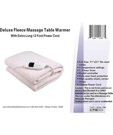 Deluxe Fleece Massage Table Warmer - 12ft Cord | For Massage Tables Only - Not a Bed Blanket Warmer | Does Not Get Hot, Max Temp 88 F - Buy Online on GoSupps.com