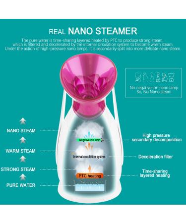 Nano Ionic Facial Steamer - Pink | Hydrating Hot Mist for Deep Cleansing & Pore Opening - Buy Online on GoSupps.com