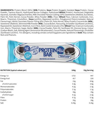 Mountain Joes Protein Bar 12x55g (Chocolate Cookie Cream) - Buy Online on GoSupps.com