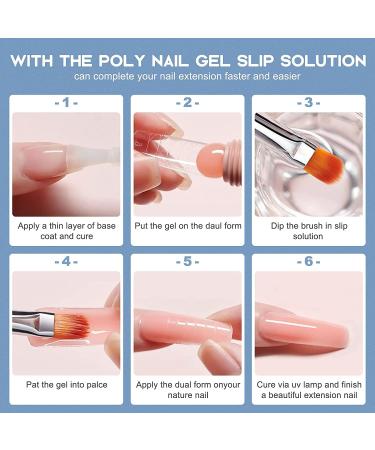 Morovan Poly Gel Slip Solution - 2.5Oz Nail Extension Gel with Brush Clips & Crystal Cup for Easy DIY Nail Art - Buy Online on GoSupps.com