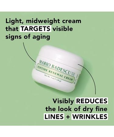 Mario Badescu Peptide Renewal Cream | Anti-Aging Face Cream for Combination, Dry, and Sensitive Skin | 1oz - Buy Online on GoSupps.com