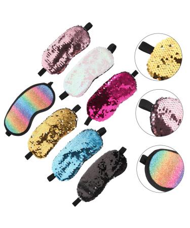 FRCOLOR 7pcs Double-Sided Sequined Eye Mask | Portable Sleep Mask for Men & Women - Perfect for Travel & Relaxation - Buy Online on GoSupps.com