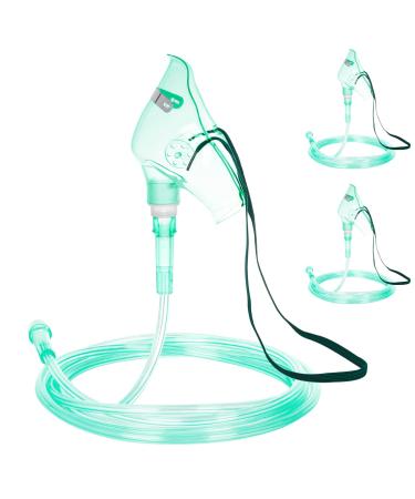 2 Pack Oxygen Mask for Face Adult with 6.6' Tube & Adjustable Elastic Strap - Size M Size M-2pcs