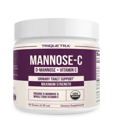 Mannose-C - Organic D Mannose Powder + Whole Food Vitamin C Natural UTI Support Supplement to Flush & Cleanse Urinary Tract Certified Organic Urinary Health for Women Vegan Non-GMO (60 Servings) 3.39 Ounce (Pack of 1)