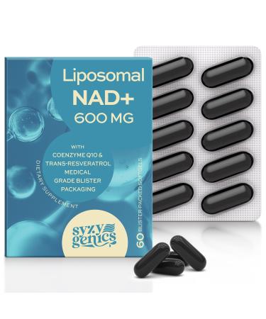 NAD+ Supplement 1600mg Extra Strength - Liposomal NMN Alternative with Resveratrol, Urolithin A, CoQ10, Quercetin & ALA - Mitochondrial Energy & Anti-Aging, Cell Regeneration, 60 Softgels 60 Count (Pack of 1)