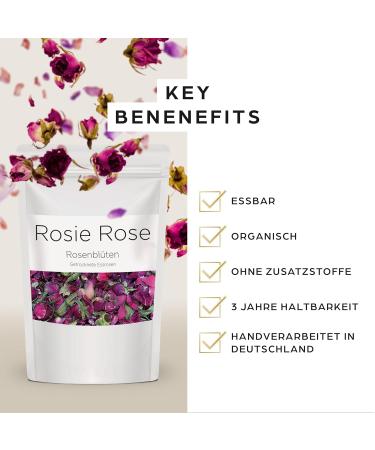 Buy Rosie Rose Edible Dark Pink Rose Flowers - 50g Dried Edible Decorations for Wedding Cakes Baking & Cooking - Buy Online on GoSupps.com